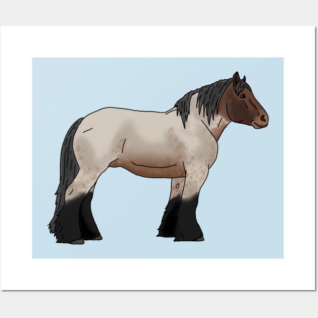Ardennes draft horse red roan Wall Art by The Christmas Lady